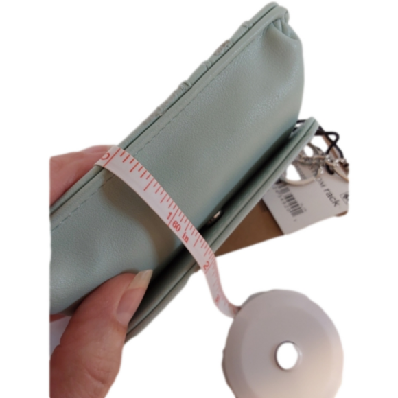 Steve Madden PVC Stone Keychain Wallet-Mint - Picture 10 of 10